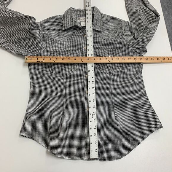 Vintage Panhandle Slim Metal Snap Button Shirt M Medium Check Western Yoke - Picture 8 of 12